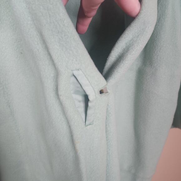 Vince Collarless Stretch Wool Coat In Mint Size L - Picture 6 of 13